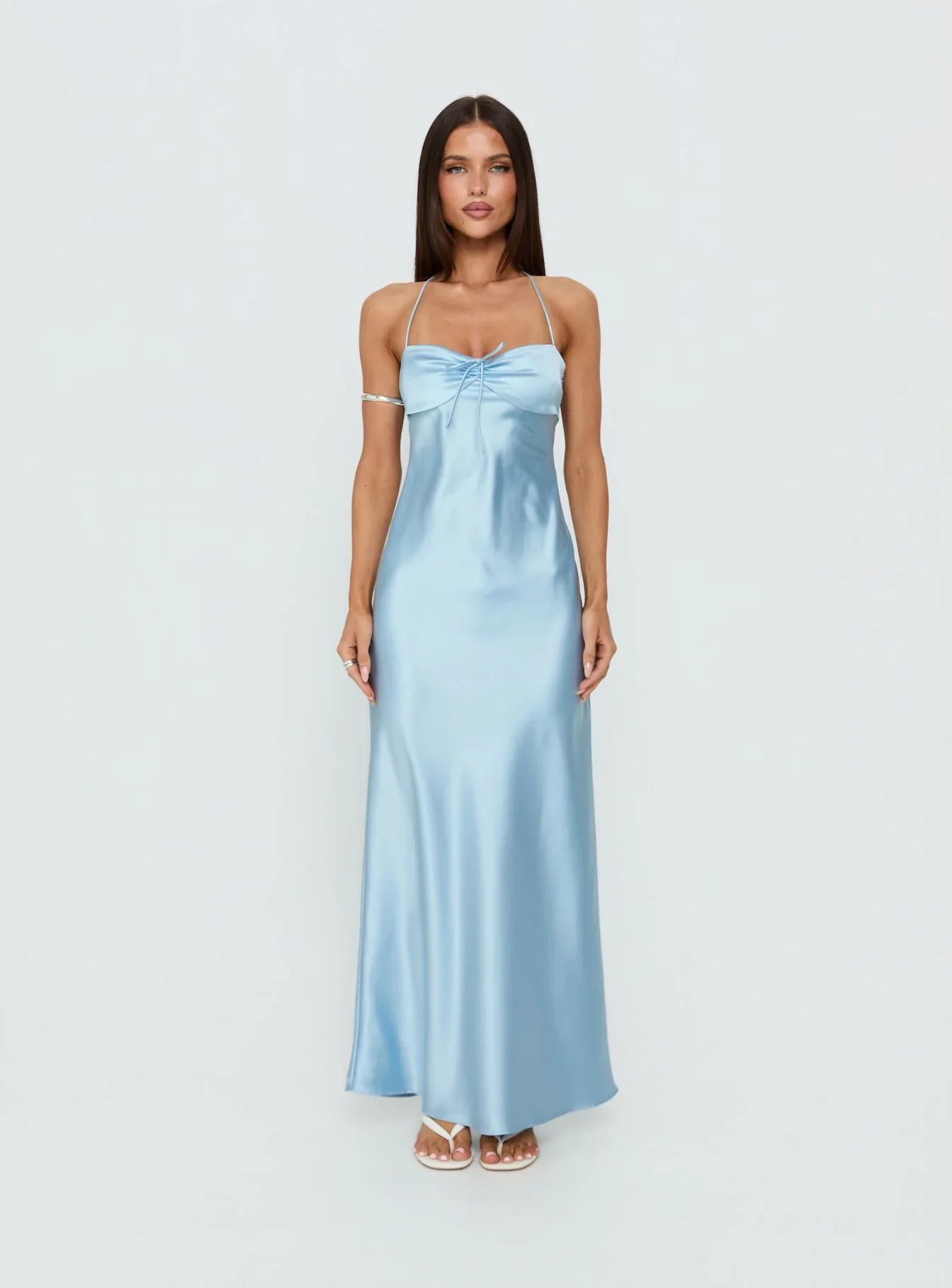 Fireproof Halter Maxi Dress Baby Blue