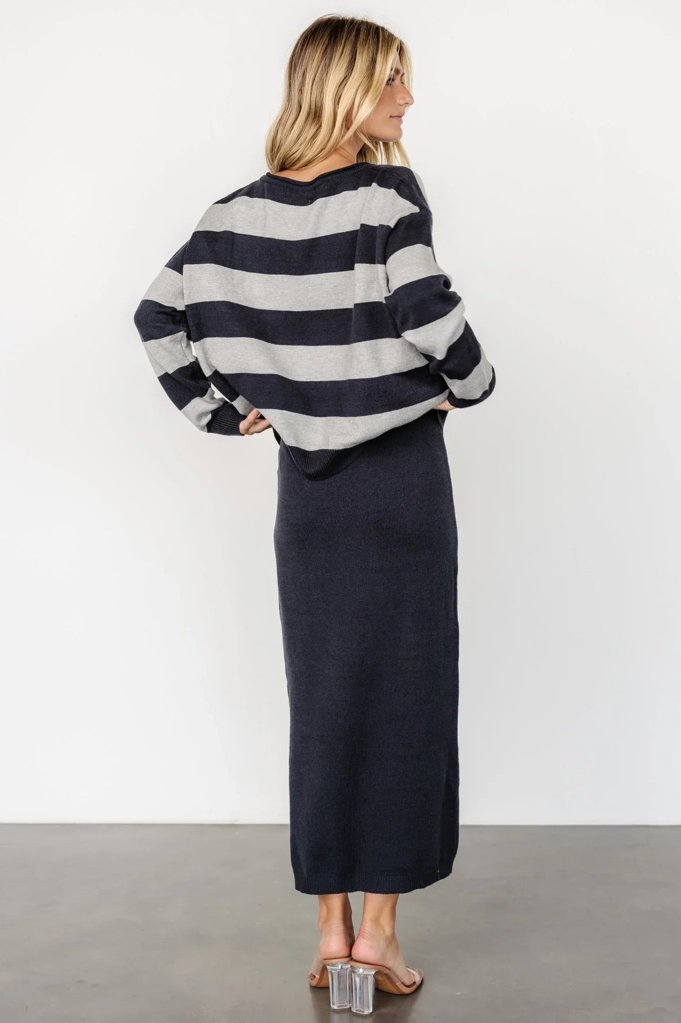 Carlotta Sweater + Skirt Set | Midnight + Gray