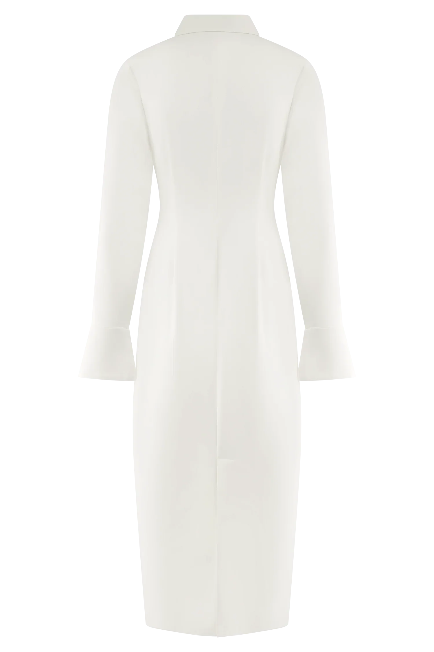 Dorian Fitted Shirt Midi Dress - White